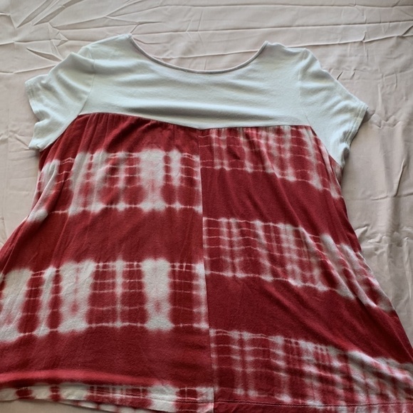 Papermoon Women’s Maroon Short Sleeve Tie Dye T-Shirt - Picture 4 of 5